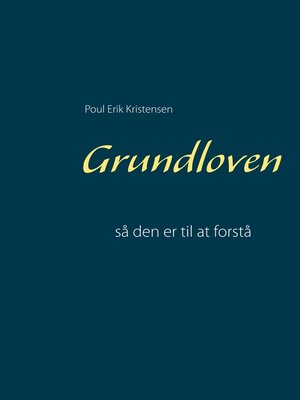 cover image of Grundloven